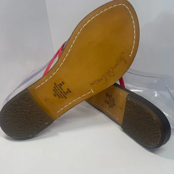 Sam Edelman Gerianne Leather Flip Flops Thongs Size 6 - Red LEATHER Classic Boho - Picture 9 of 11